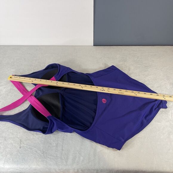 Fourth Element One Piece Swimsuit Size 12 Purple Blue Cross Back Vacation Summer - Picture 10 of 10